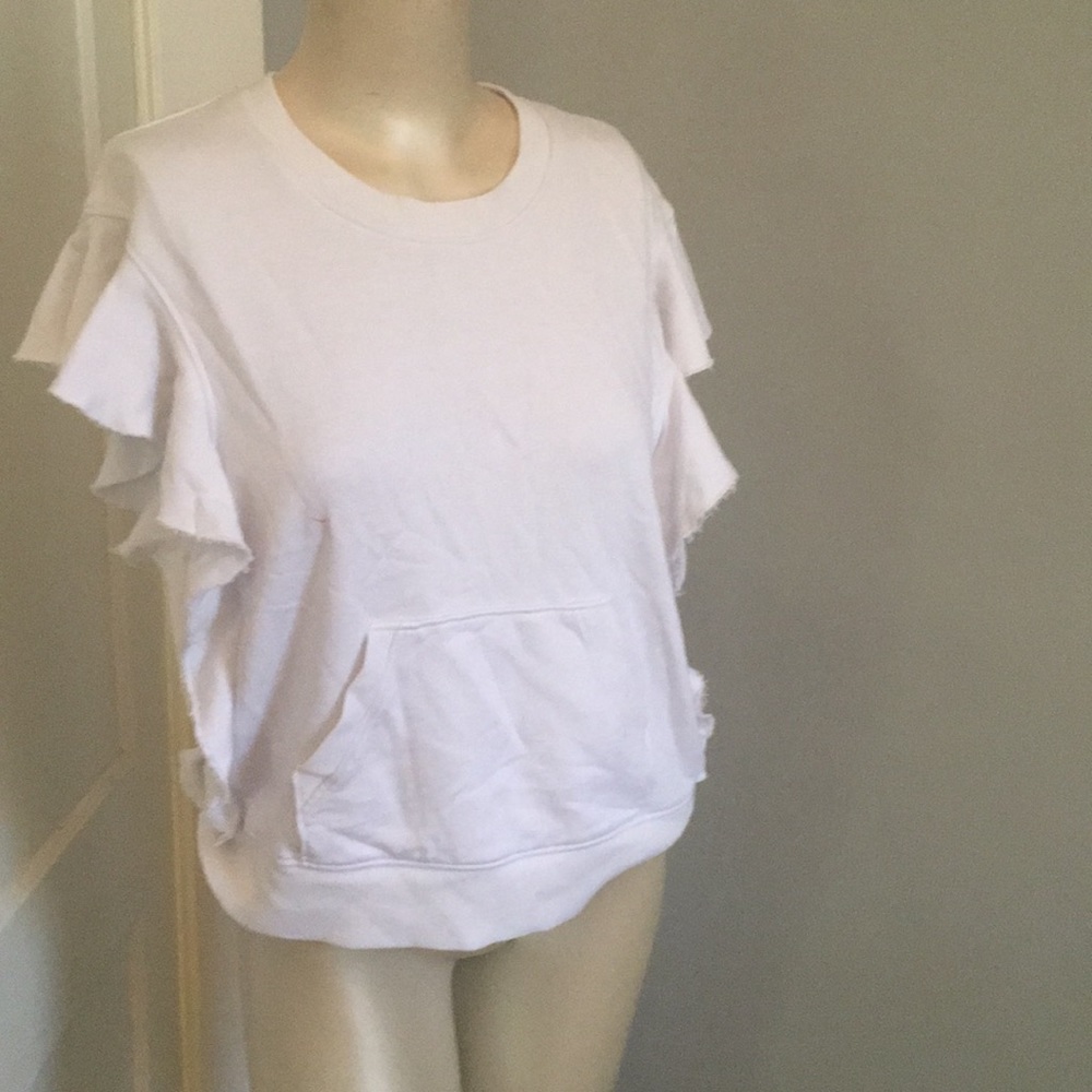 David Lerner studio collection ruffle sweat. NWOT